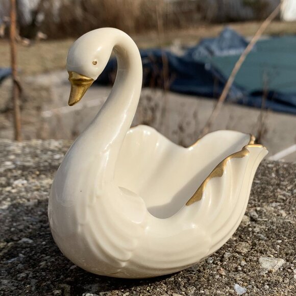 Vtg LENOX Pair of Swans Bowls Trinket Set - Picture 7 of 14